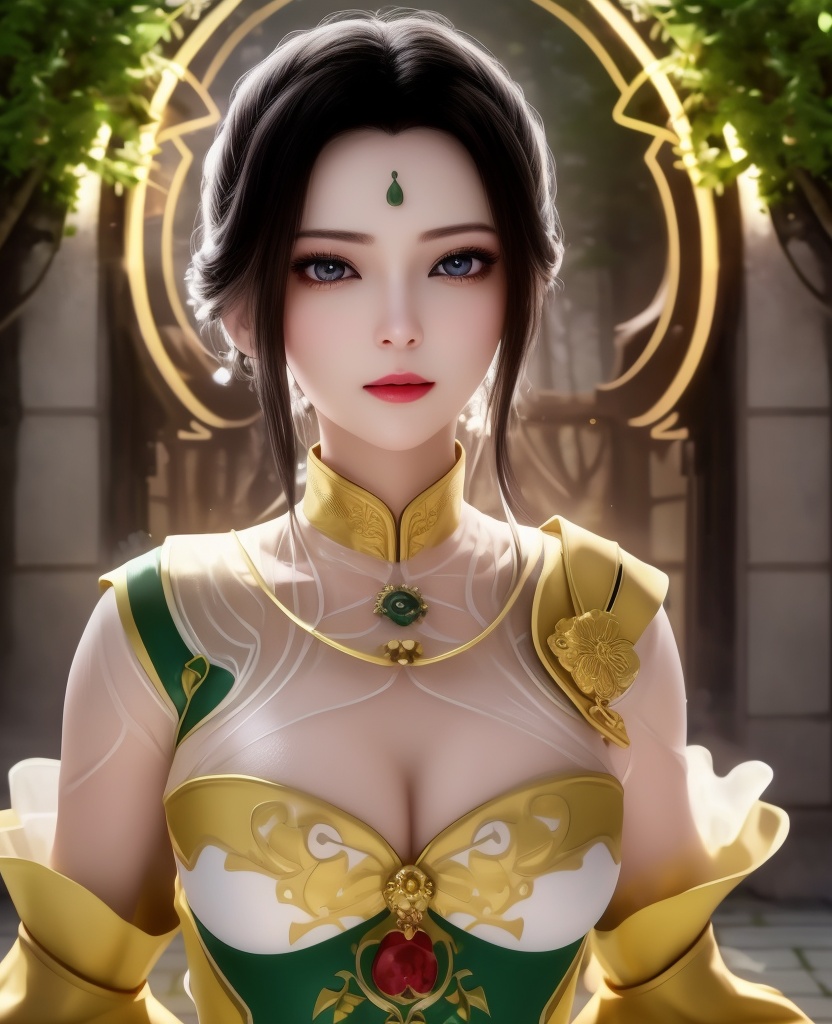 <lora:614-DA-炼气十万年-朴灵儿:0.8>(,1girl, ,best quality, ),looking at viewer,  ,ultra detailed background,ultra detailed background,ultra realistic 8k cg,(masterpiece:1.2),(best quality:1.2),(ultra detailed:1.2),(official art:1.3),(beauty and aesthetics:0.8),detailed,(intricate:0.8),(highly detailed),(solo),delicate countenance,1girl,fancy,(glassy texture:1.2),(crush:1.2),8k,accessory,tattoo,(transparent:1.1),gown,energy encirclement,instant,in the twinkling of an eye,upper body,woman in a mythical forest, masterpiece, perfect face, intricate details, horror theme, raw photo, photo unp(cleavage),,