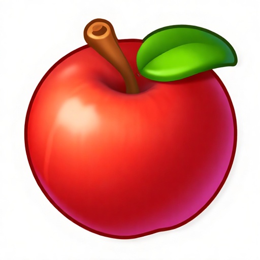 Cartoon icon,Cartoon icon,(an apple:1.5),bird's eye view,