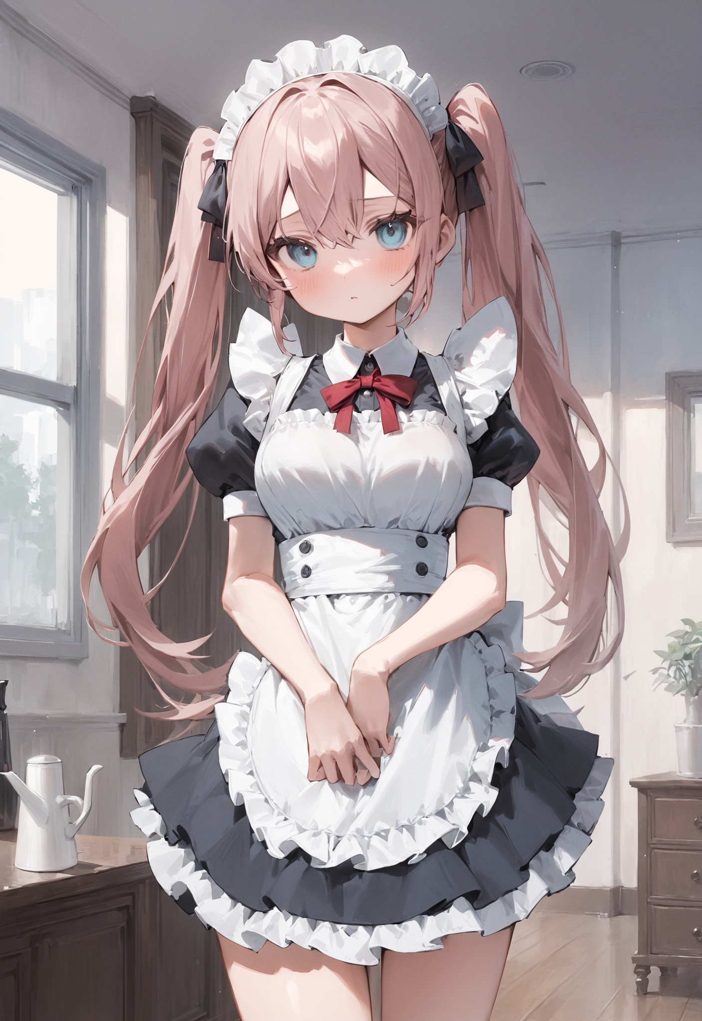 maid,  indoors,  twintails on Tensor.Art