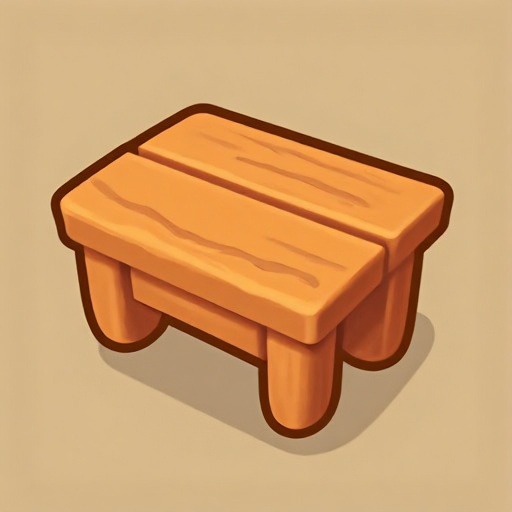 Cartoon icon,Cartoon icon,(a wooden table:1.5),bird's eye view.,