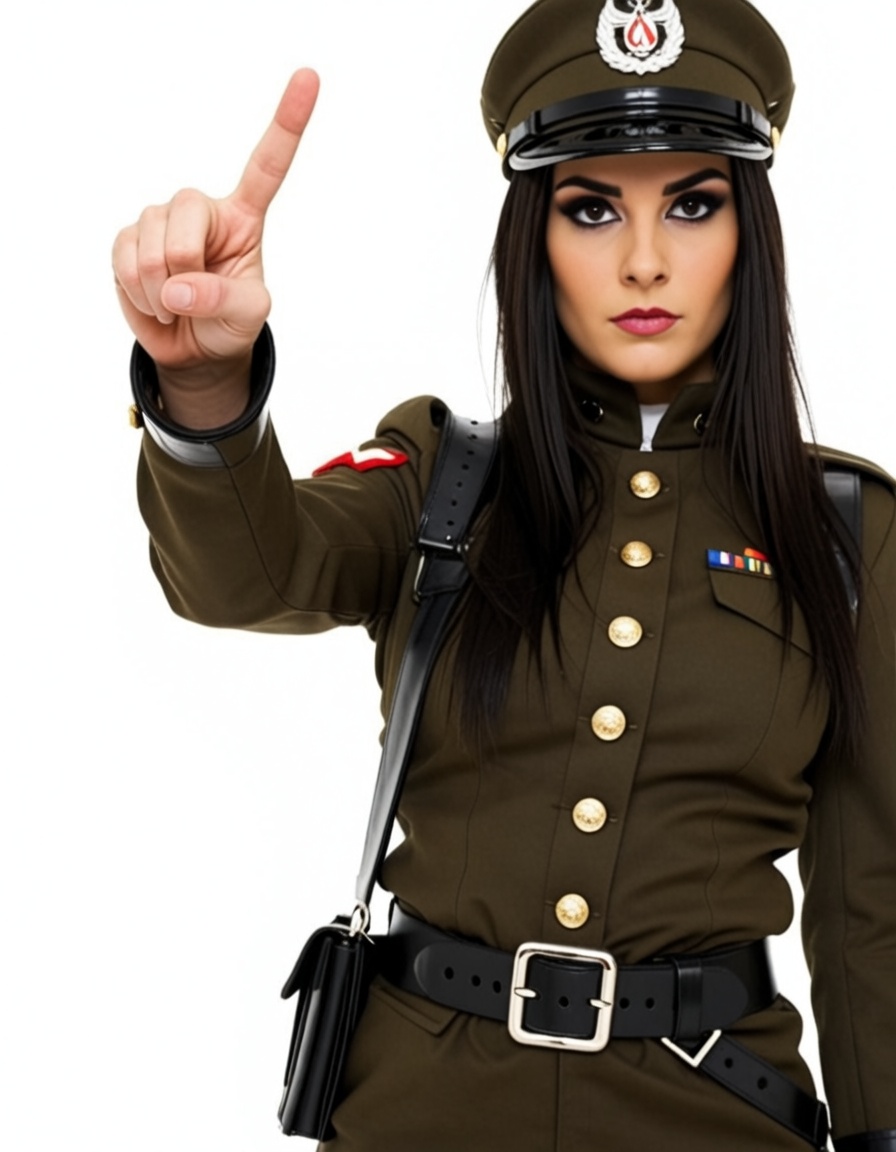 pointing at camera,  military outfit on Tensor.Art