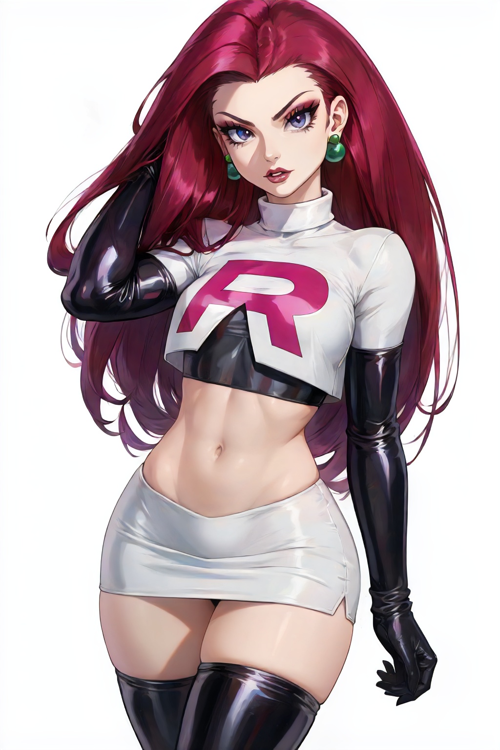 jessie,  team rocket,  earrings on Tensor.Art