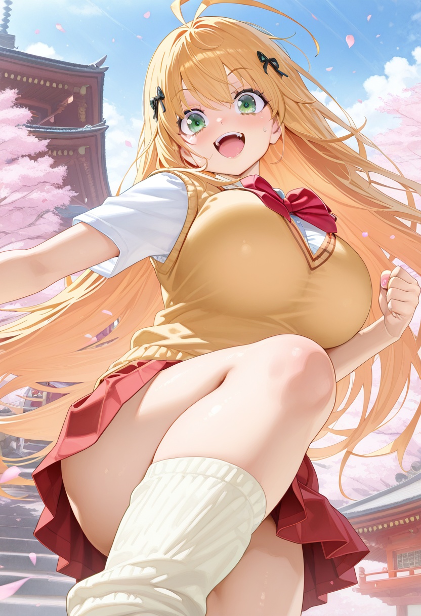 Sonsaku Hakufu,  green eyes,  orange hair on Tensor.Art