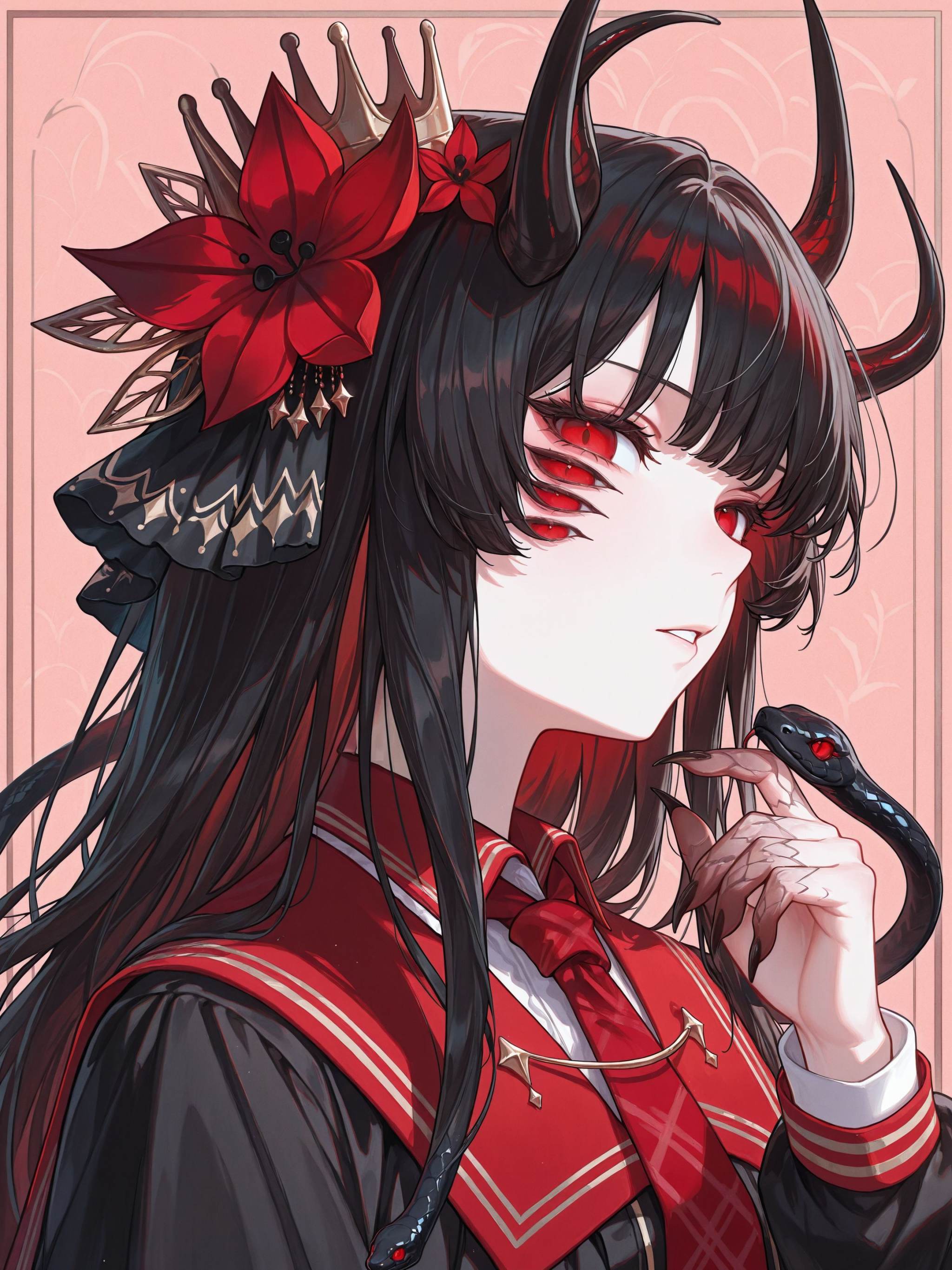 Nikaidou Hiro,  1girl,  horns on Tensor.Art