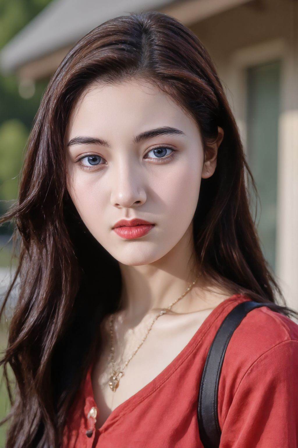 HDR photo of cinematic film still 1girl, realistic, solo, looking at viewer, long hair, photorealistic, full body, outdoors, <lora:girlslikeflux_ljx:1>