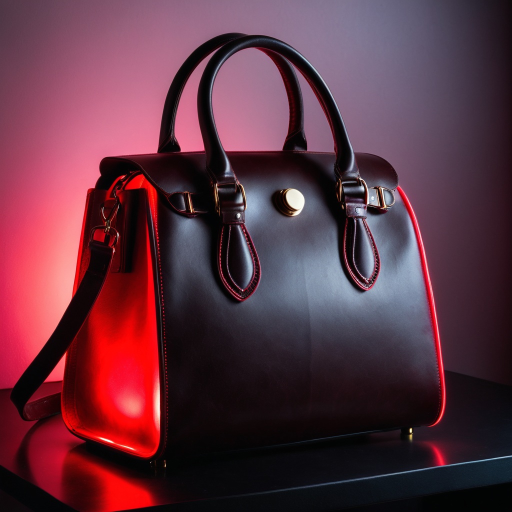 sceneanalophoto,  a leather handbag,  analog photo darkroom counter on Tensor.Art