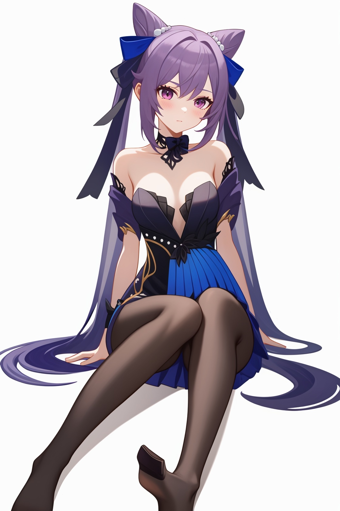 <lora:nai3画风bysdlion-000035:1:lbw=OUTS>,<lora:刻晴皮肤:1:lbw=char>,keqing,1girl,black pantyhose,bow,, (masterpiece,best quality,high quality:1.4),absurdres,