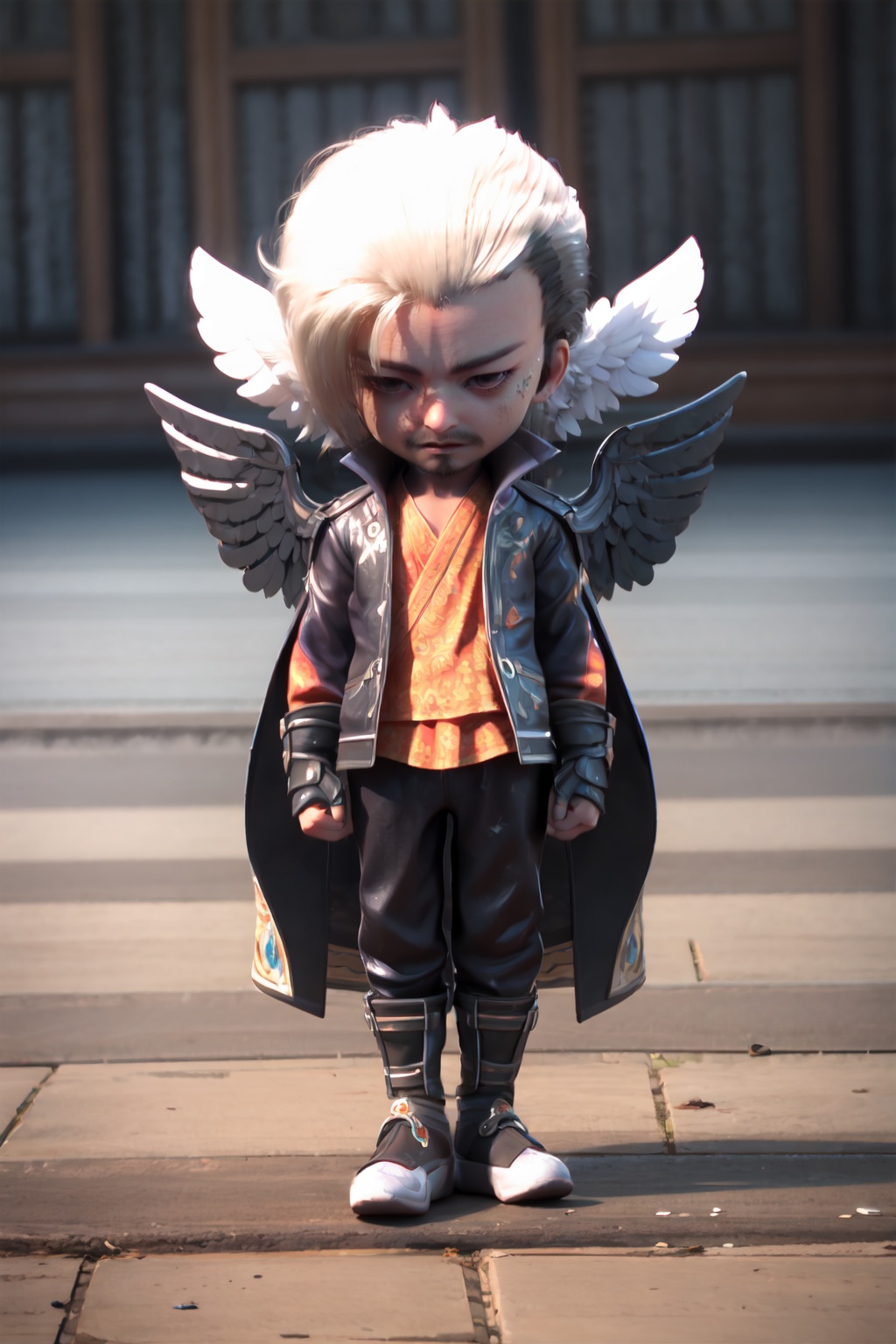 blind box effect,a boy,full_body,mechanical_wings,<lora:jmai_20240227232332-000008-08:1>,