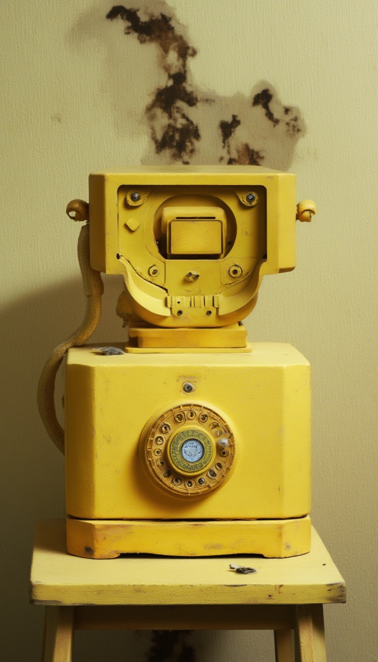 <lora:FL-bailing-24-0911monochromatic8p:1>,bailing_monochromatic,yellow,old-fashioned telephone,