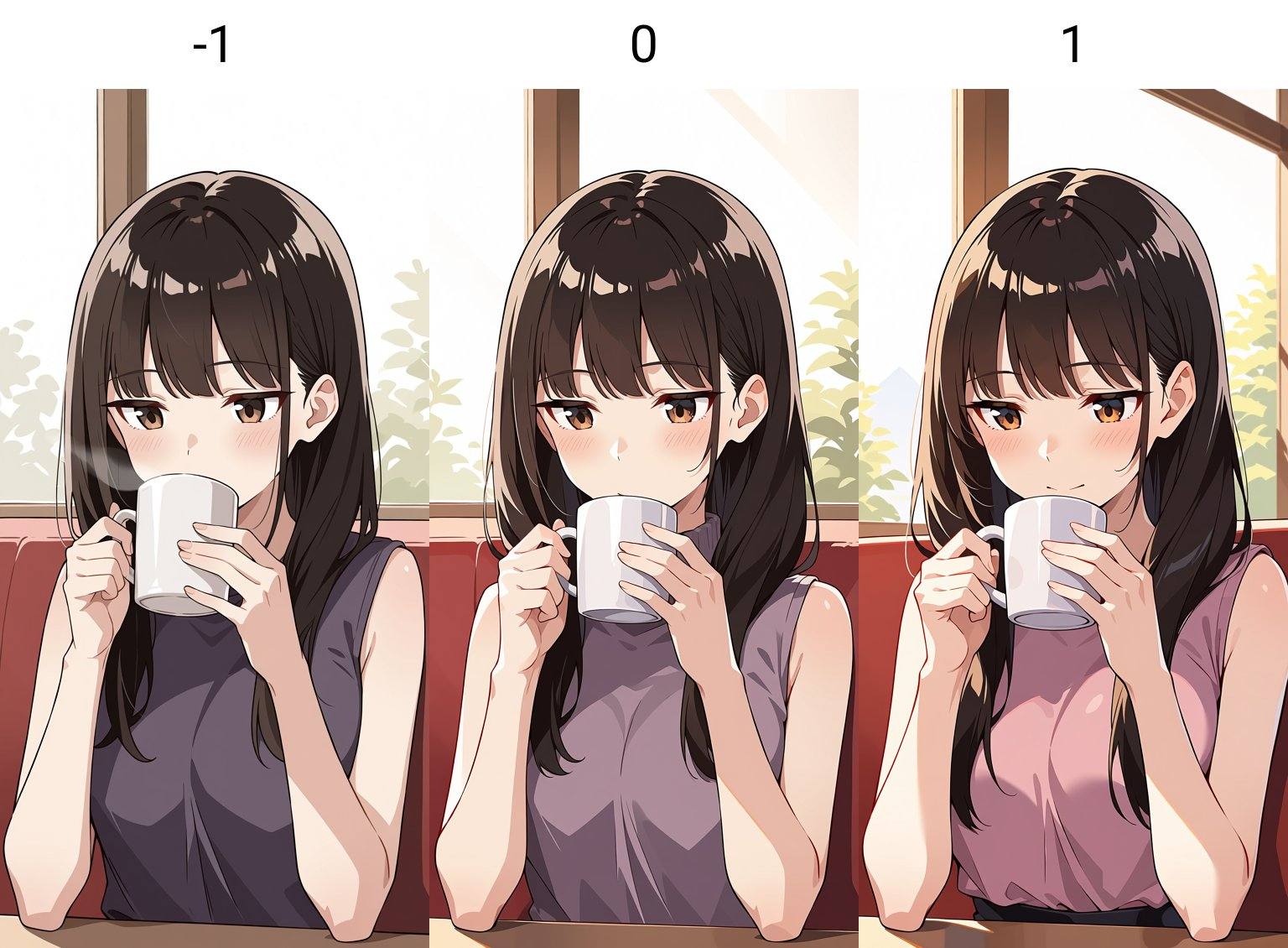 1girl,  upper body,  booth seating on Tensor.Art