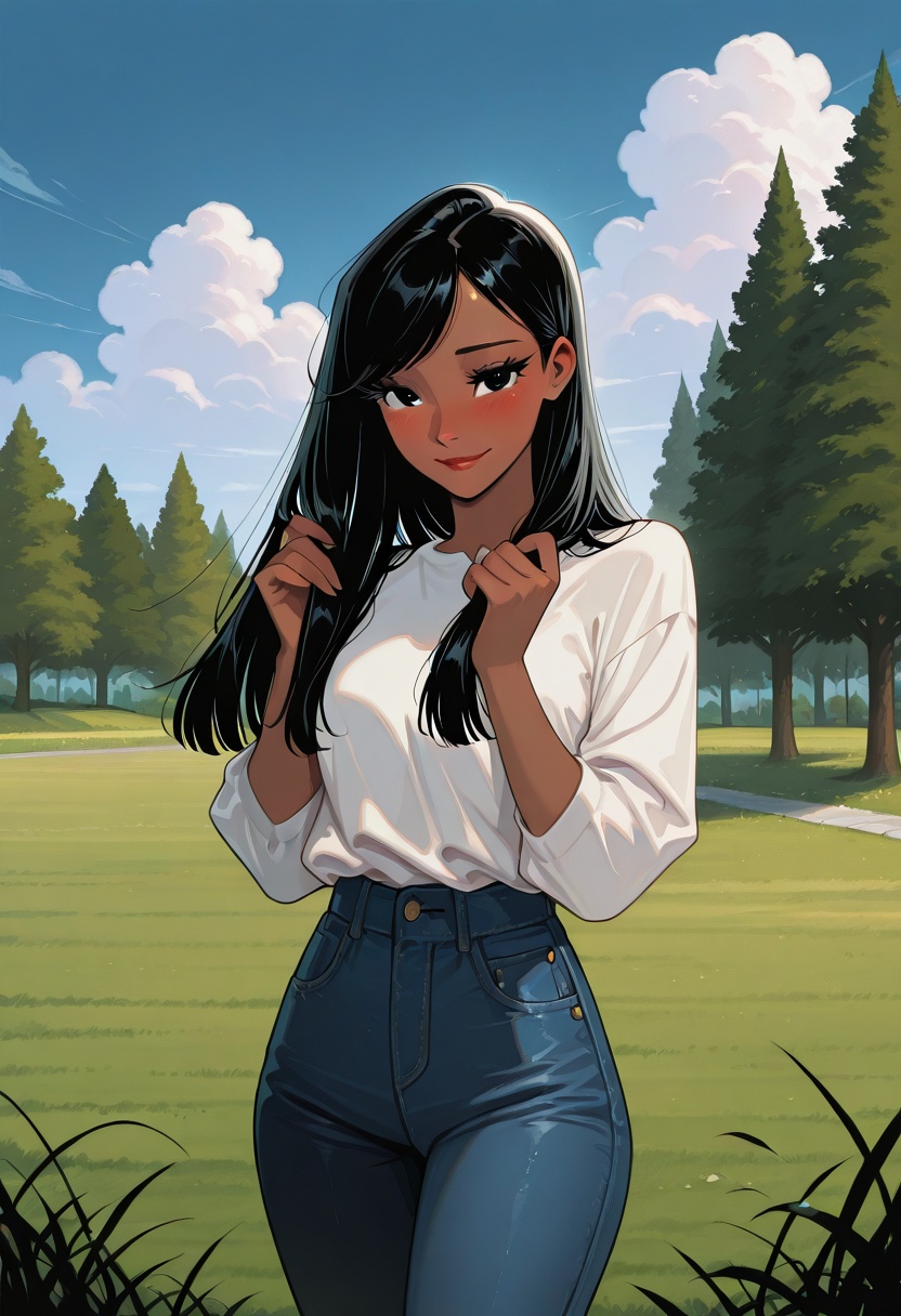 (solo),  (1girl),  black hair on Tensor.Art