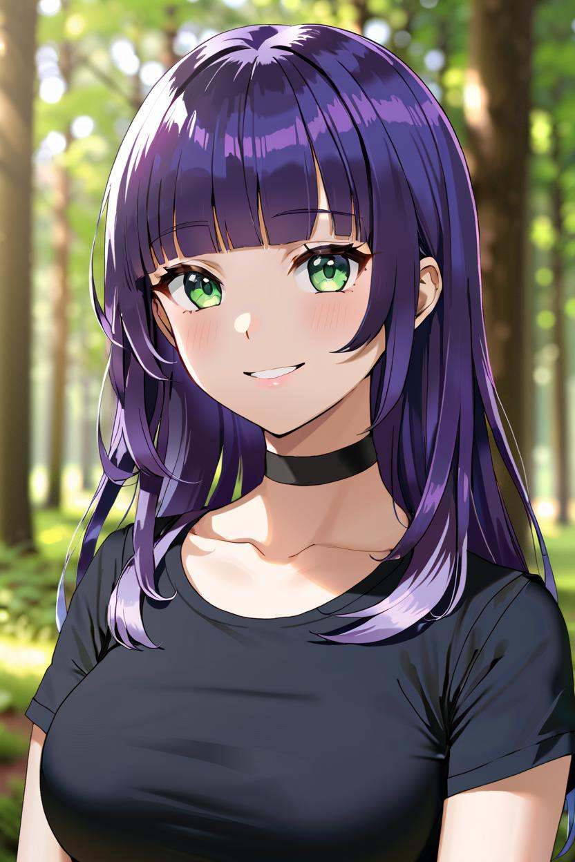 solo,  long hair,  wavy hair on Tensor.Art