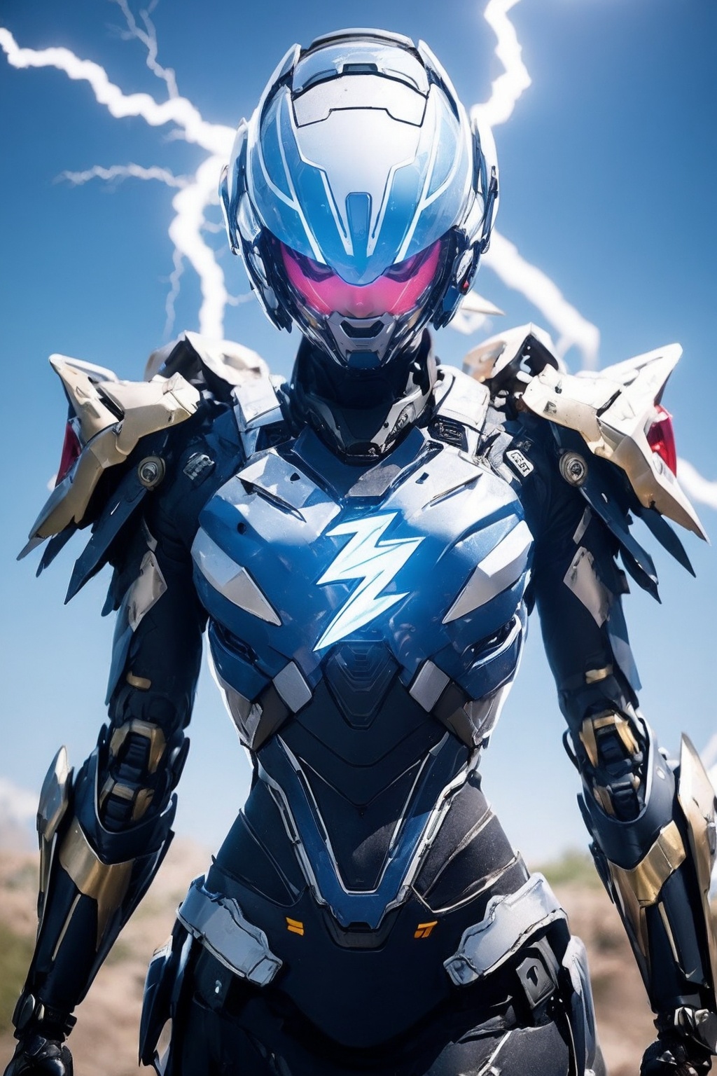 masterpiece,best quality,full details,(cybermech bodysuit:0.9),(simple background:1.2),saibo,armor,lightning art,