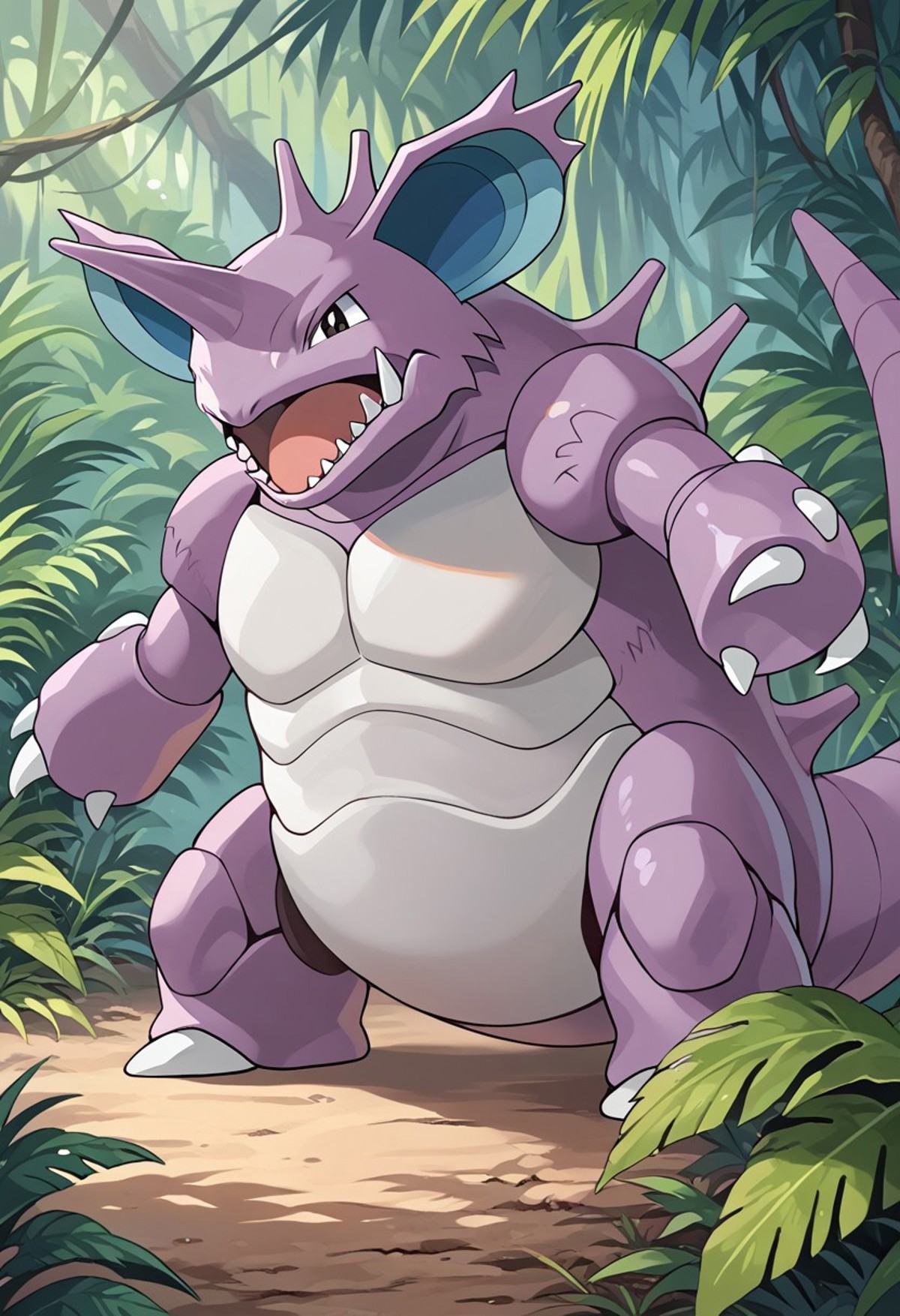 solo male,  nidoking,  feral on Tensor.Art