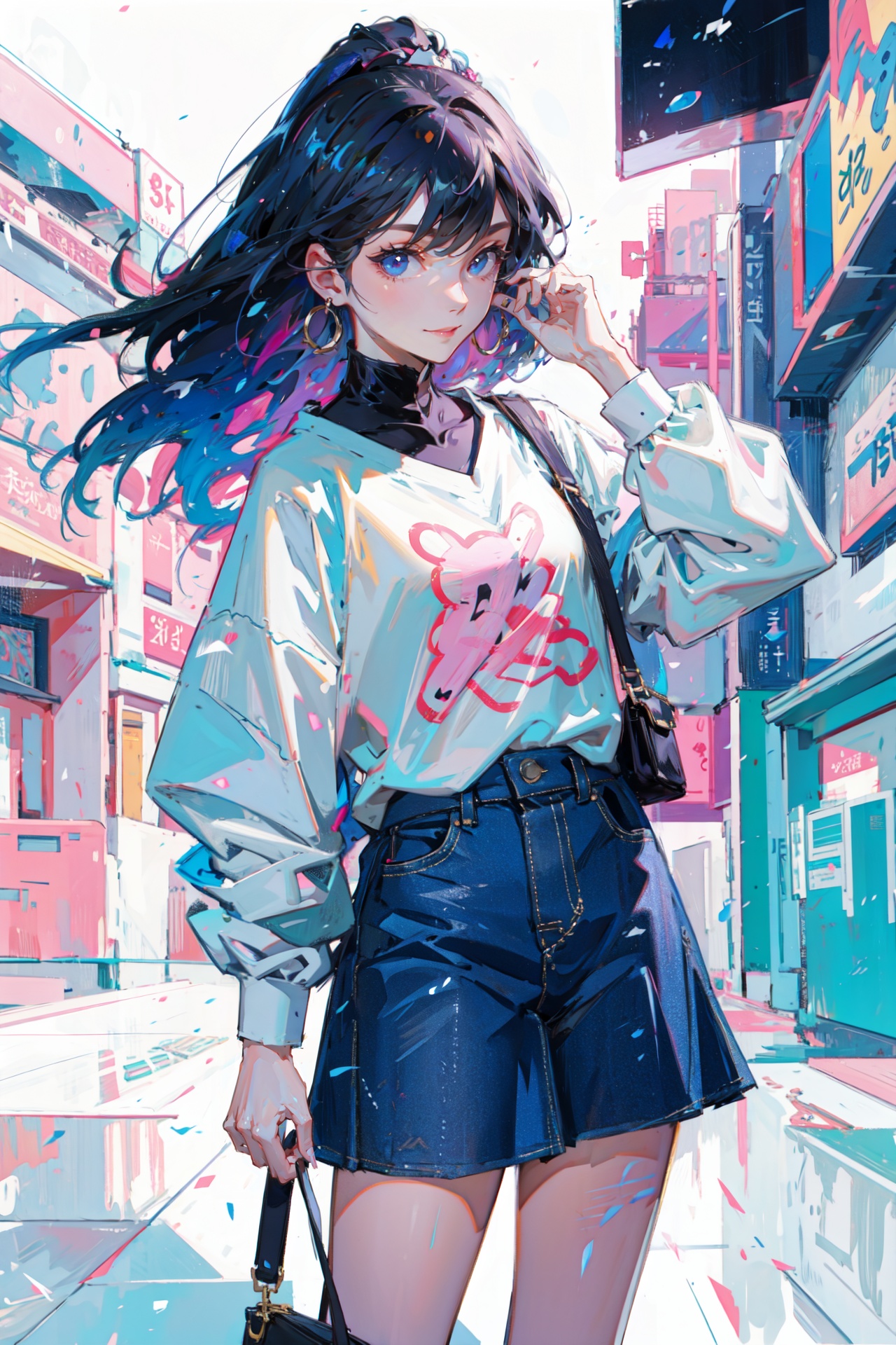 1girl,  kawaii,  oversize shirt on Tensor.Art
