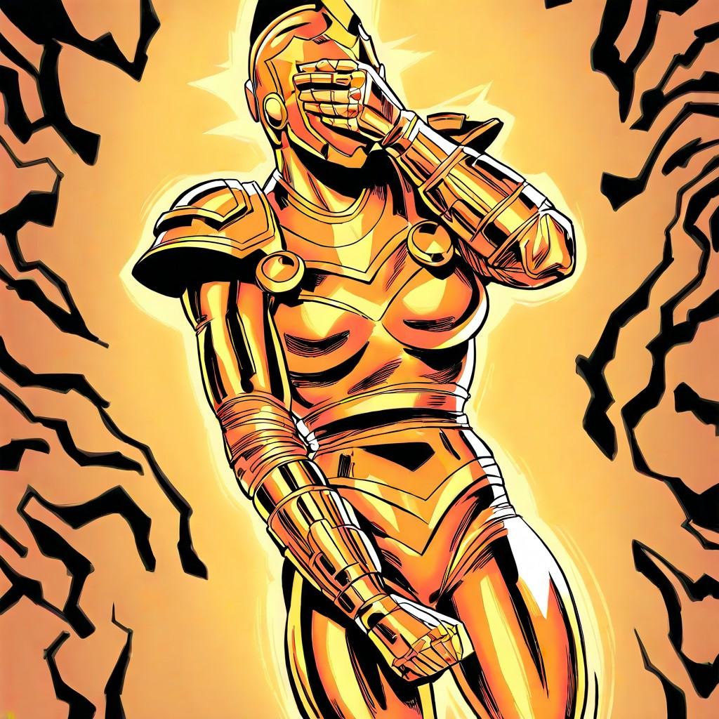 starshine,  full metallic orange armor,  in back off on Tensor.Art
