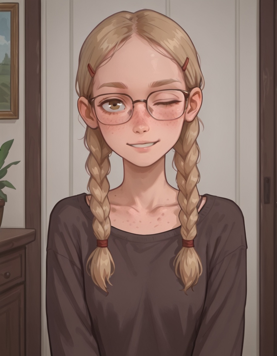 ystyle,  1girl,  wink on Tensor.Art