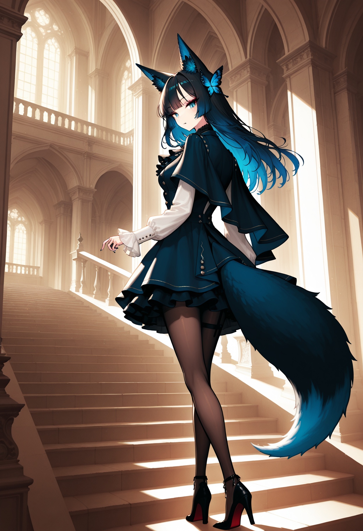 1foxgirl,  medium breasts,  blue eyes on Tensor.Art