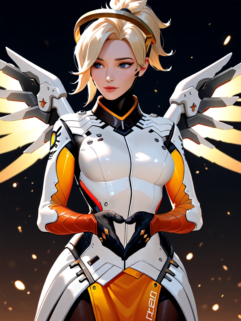 1girl,  mercy (overwatch),  general on Tensor.Art