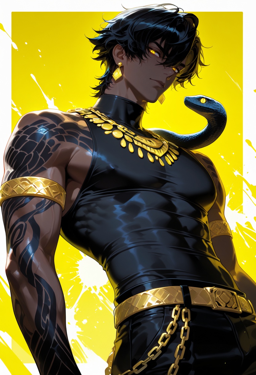 1boy,  male focus,  dark-skinned male on Tensor.Art