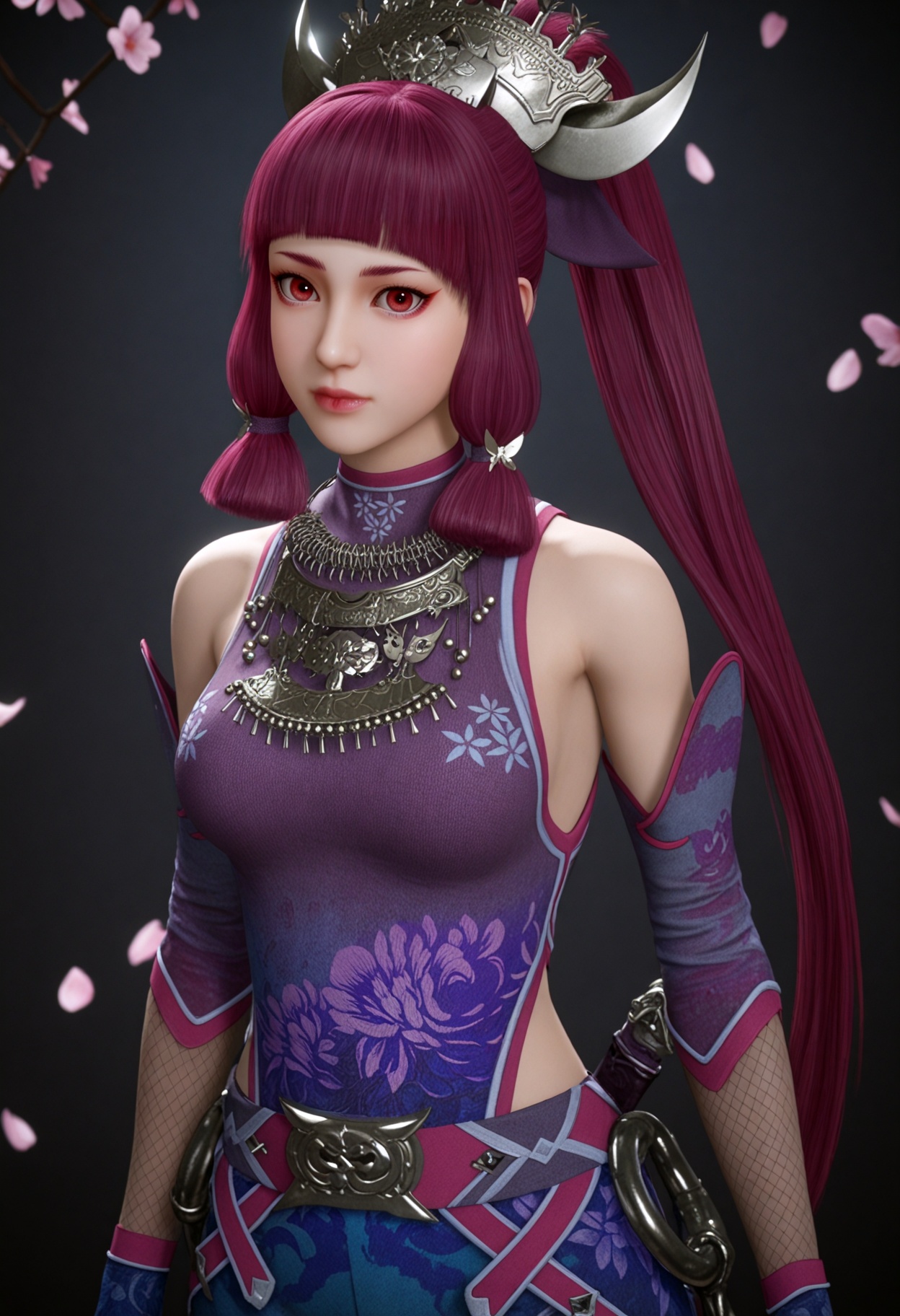 (intricate details),  peach blossom,  falling petals by 云落 on Tensor.Art