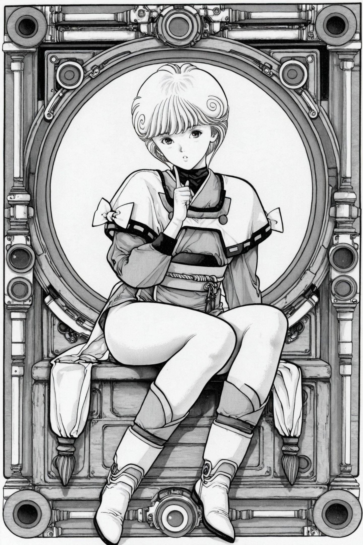 Katsura Masakazu Style,  Ai Amano,  monochrome on Tensor.Art
