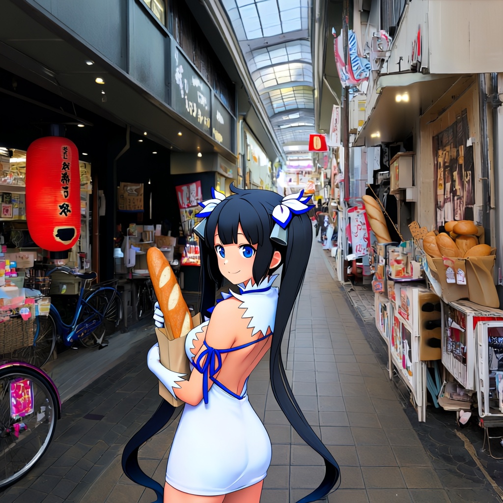 tenjinbashisuji shopping street,  hestia (danmachi),  1girl on Tensor.Art