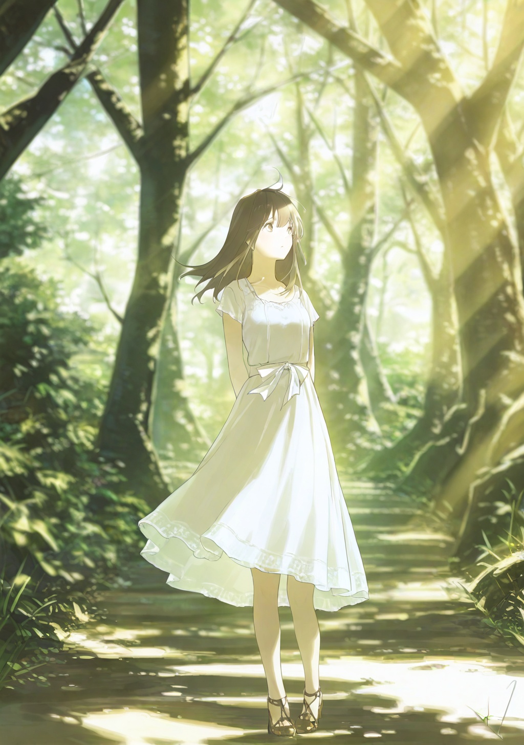 1girl,  sunlight,  forest on Tensor.Art
