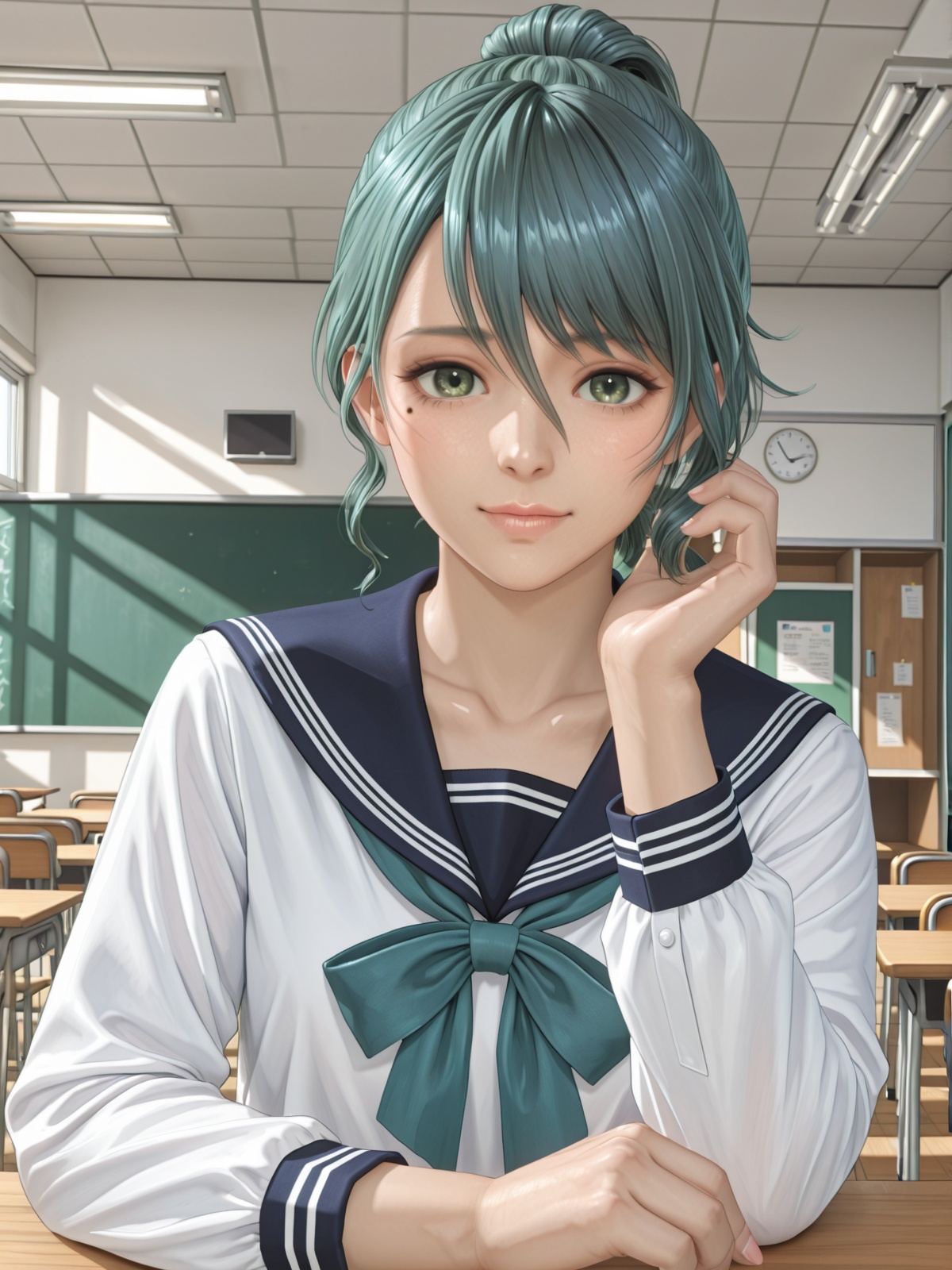 tamaki \(doax vv\),  short ponytail,  green eyes on Tensor.Art