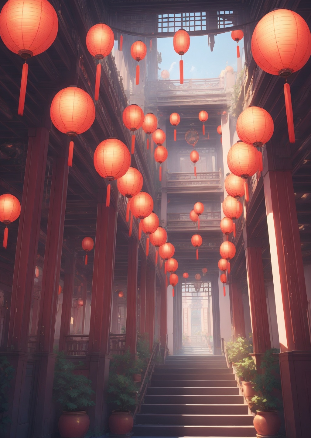 architecture,lantern/lamp,corridor,XNDJ 