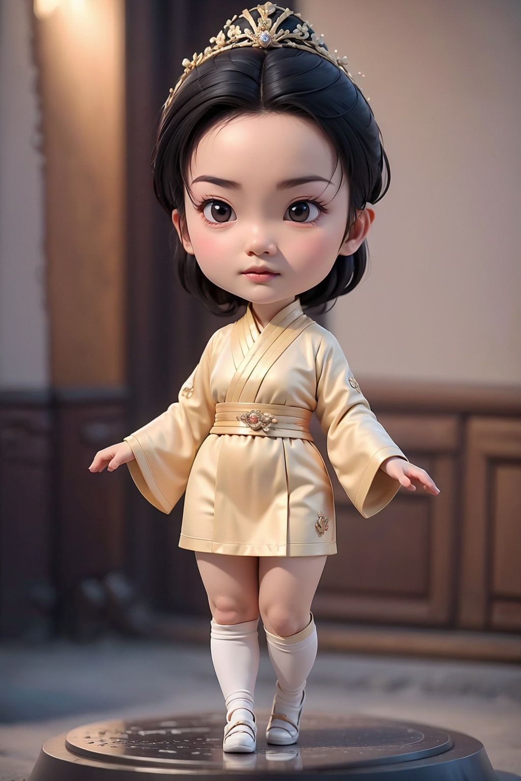 (best quality:1.4),(masterpiece:1.4),(8K:1.4),(extremely detailed:1.4),1girl,(black eyes:1.2),(black hair:1.2),full body,(chibi:1.4),