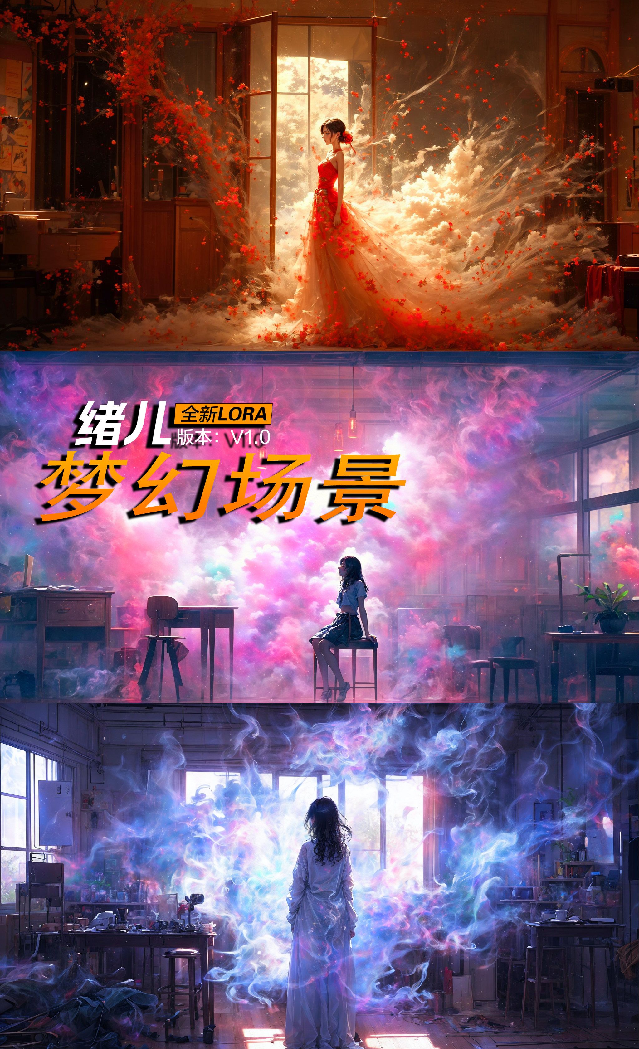 dream like， <lora:绪儿-梦幻场景dream like:0.8>，