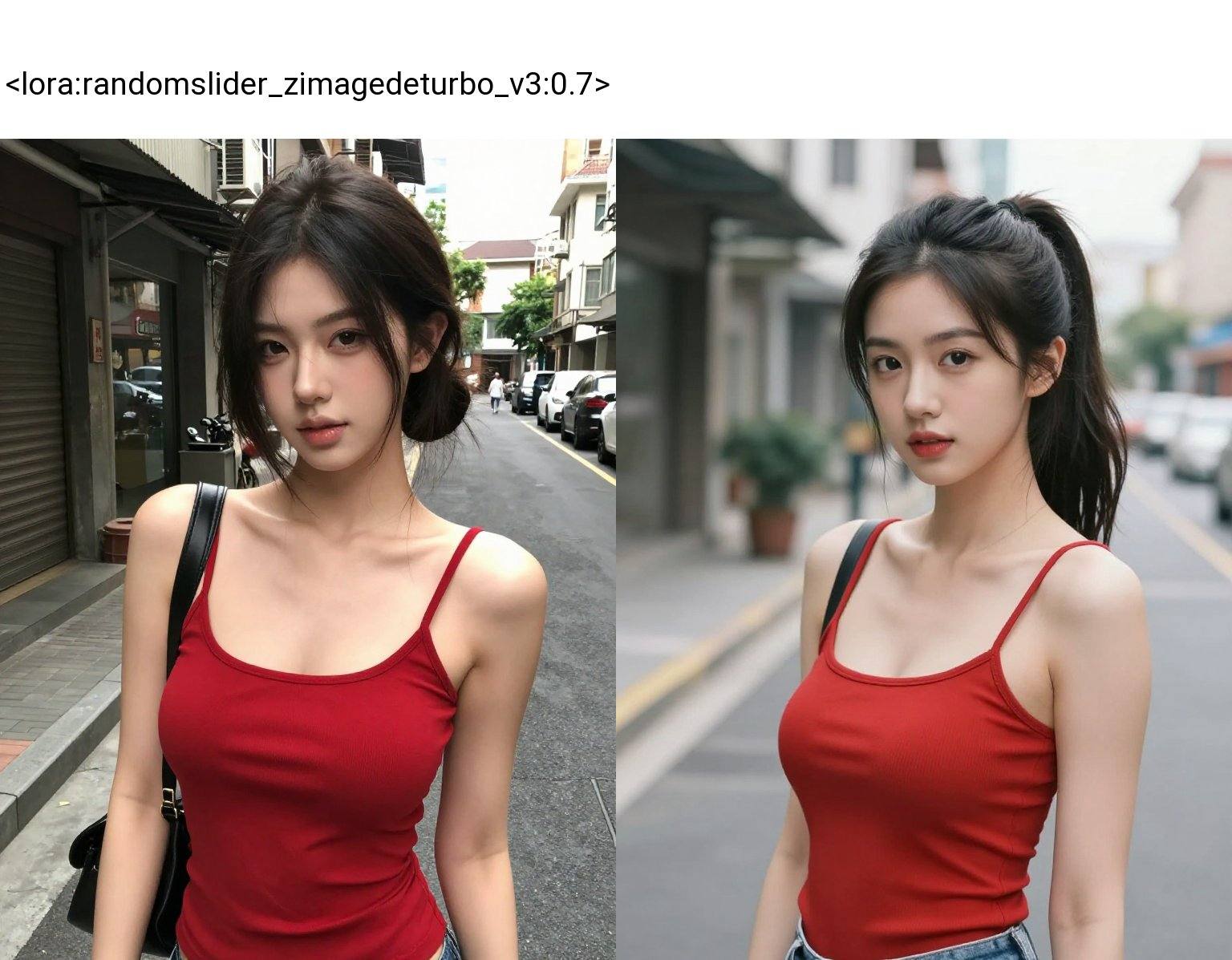 1girl,  street,  cleavage on Tensor.Art