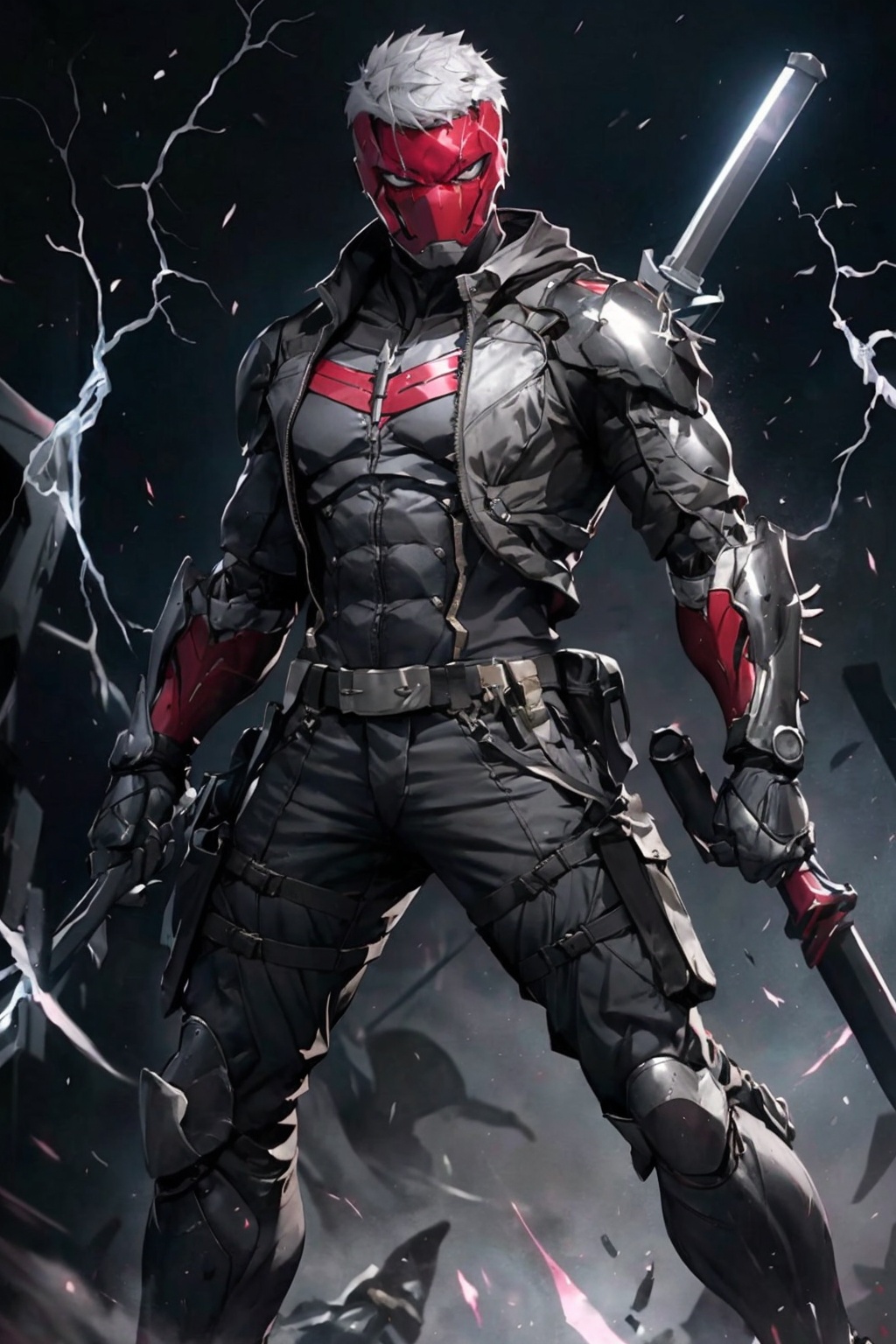 an accurate and detailed full-body shot of a male superhero character named Wraith,  tall and lean bulid, on Tensor.Art