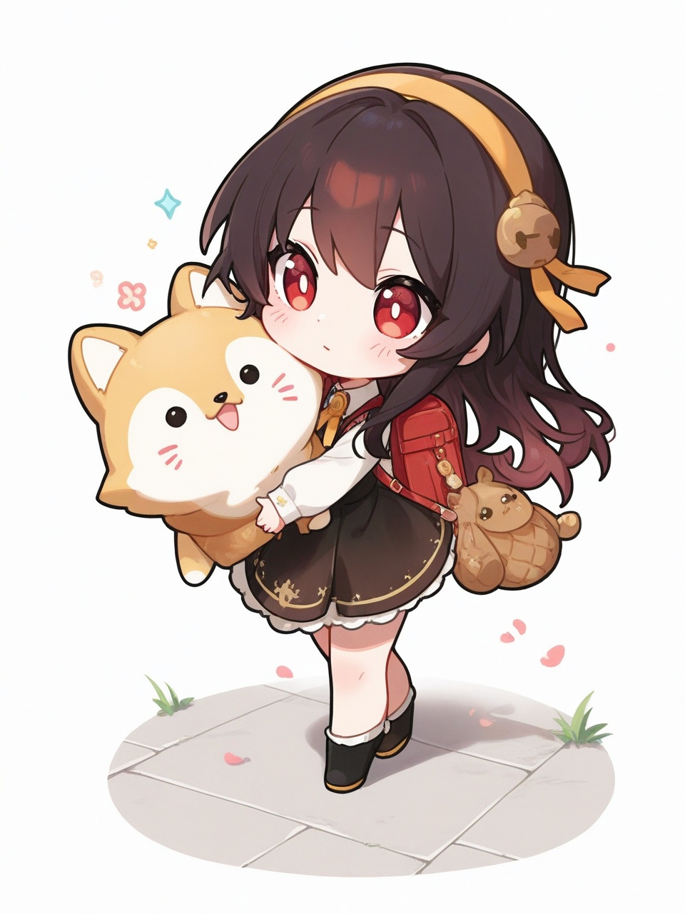 chibi,1girl,masterpiece,high quality,best quality,beautiful,white background,
