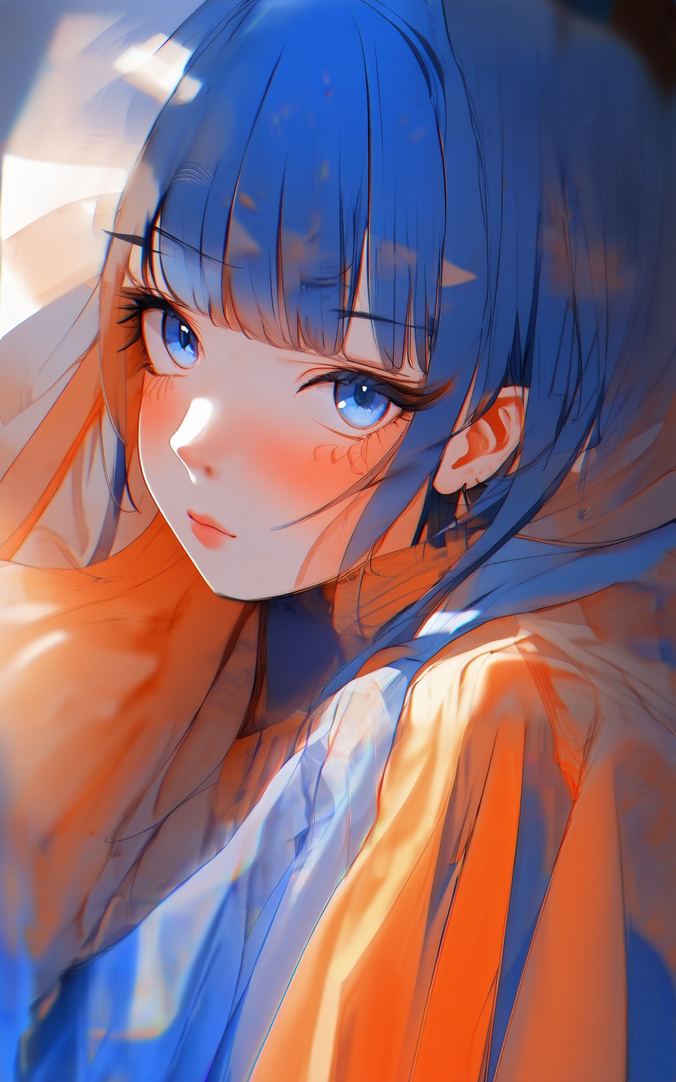 anime style,  1girl,  partially covered with translucent fabric on Tensor.Art