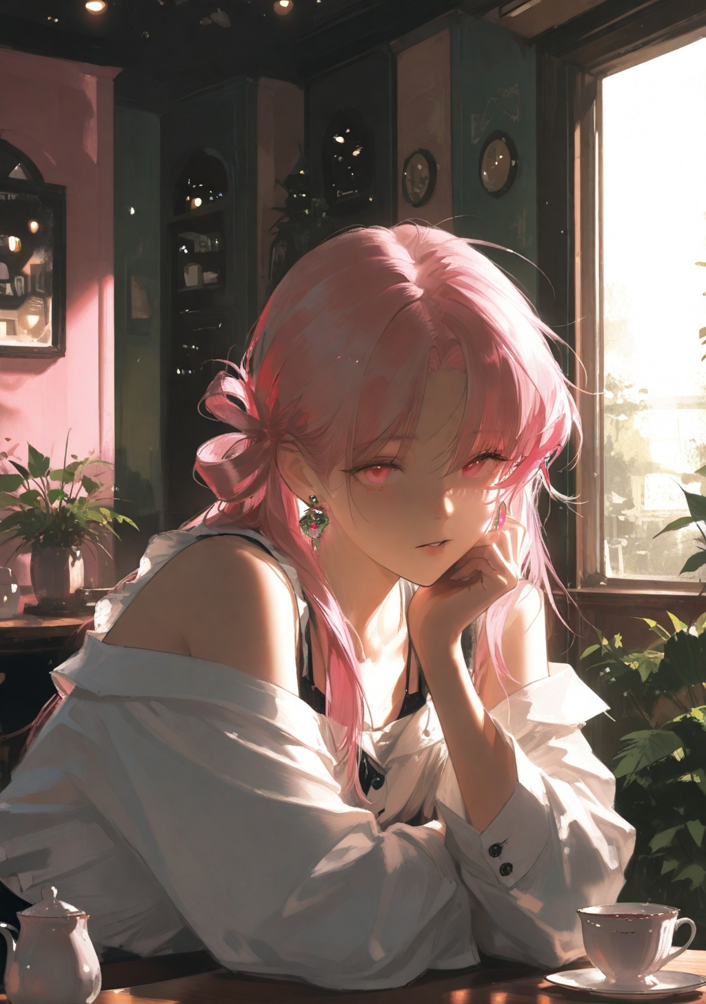 1girl,  solo,  pink hair on Tensor.Art
