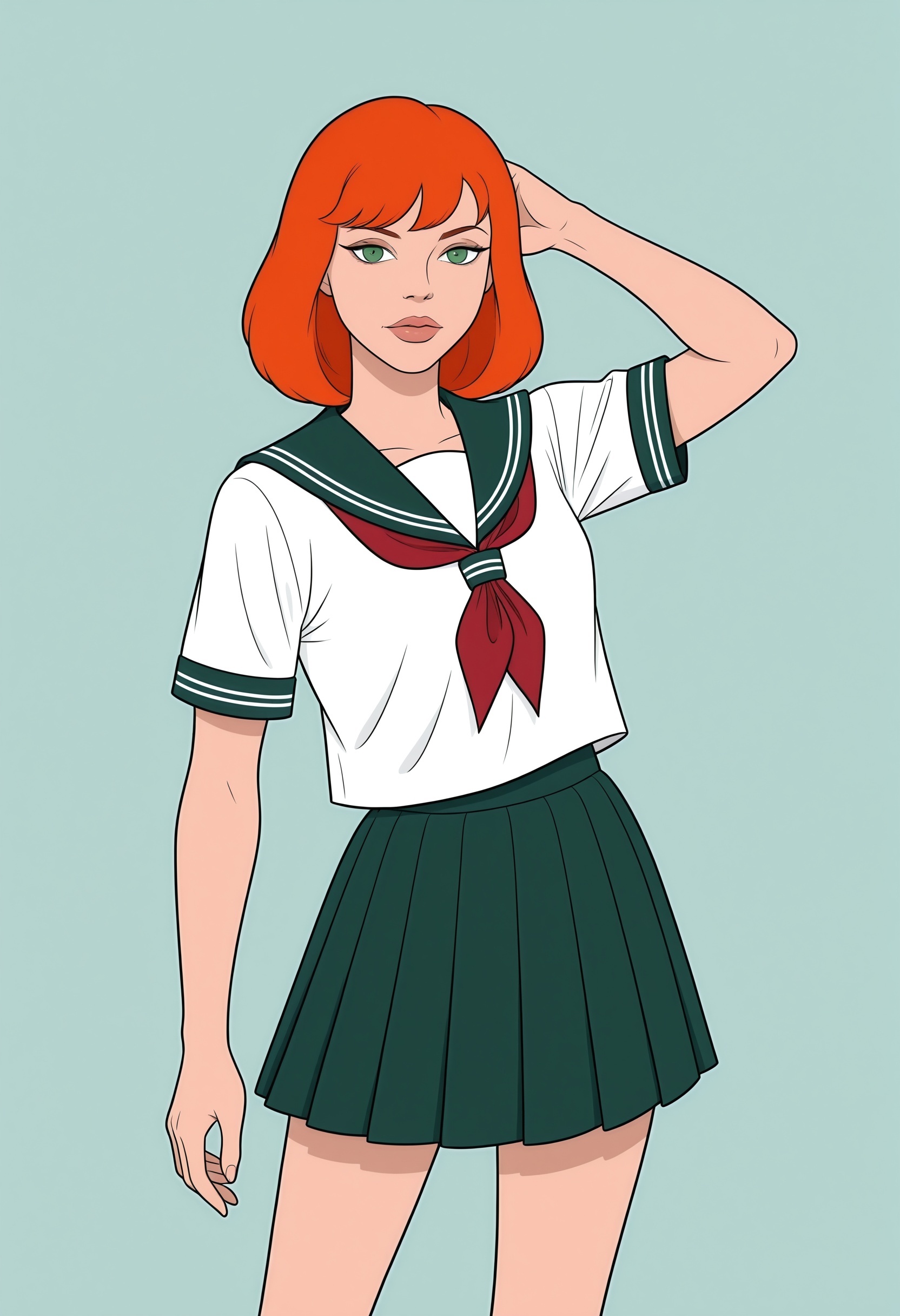shcrilf,  green eyes,  orange hair by interfusor on Tensor.Art