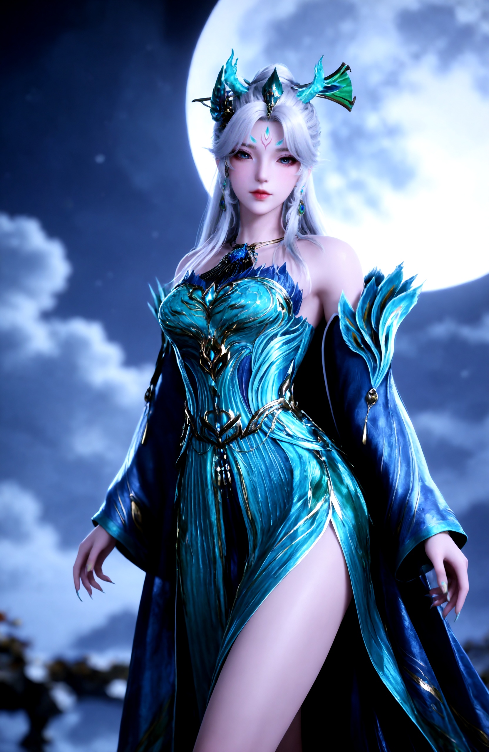 1girl,  long hair,  white hair by 天海TianHai on Tensor.Art