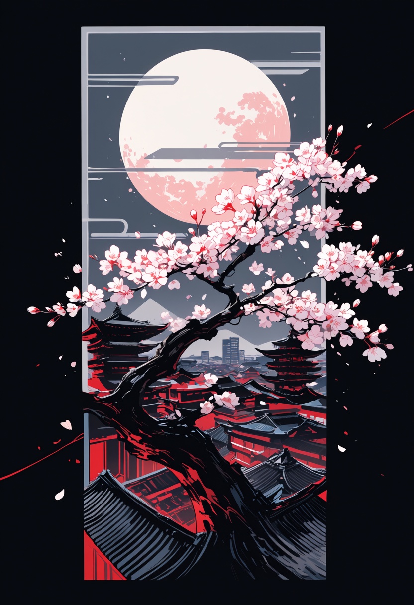 masterpiece,  best quality,  An artistic vertical illustration featuring a dark on Tensor.Art