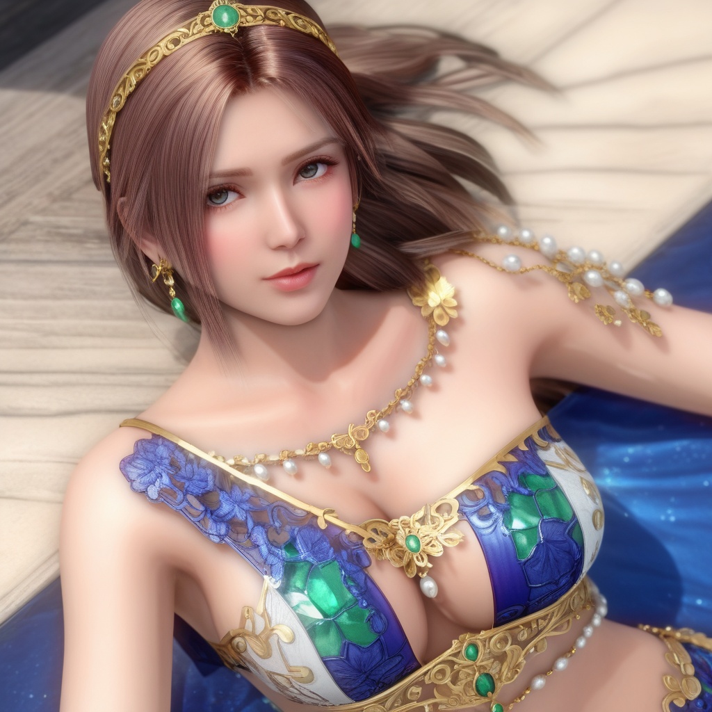 <lora:847-DA-XL-死或生-Elise-BirthdaySuit-20220903:0.8>, (,1girl, ,best quality, ),,masterpiece, ((((1girl, solo , lying, )))) (cleavage),,  (), ,ultra realistic 8k cg,   clean, masterpiece,      (( , )),,  , unreal, science fiction, luxury, jewelry, diamond, gold, pearl, gem, sapphire, ruby, emerald, intricate detail, delicate pattern, charming, alluring, seductive, erotic, enchanting, hair ornament, necklace, earrings, bracelet, armlet,halo,(cleavage),, , (),