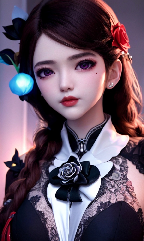 (,1girl, ,best quality, )<lora:365-DA-梦塔·雪谜城-艾妙妙:0.7>,,ultra detailed background,ultra detailed background,ultra realistic 8k cg,, ,masterpiece, (( , )),, ,science fiction,mole, ,tamari \(flawless\),   ,red moon, black rose,     (()), (),