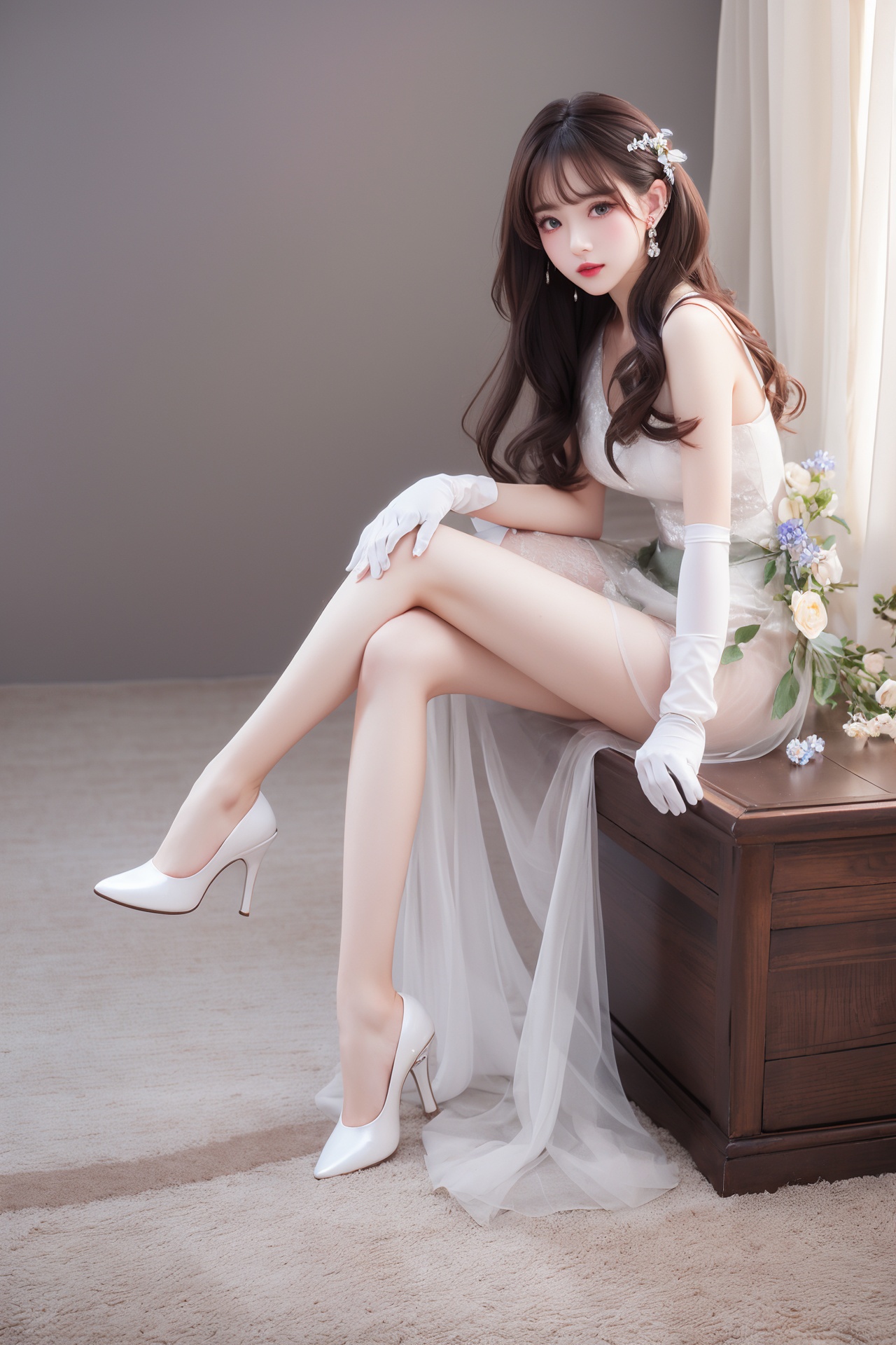 1girl,  ((white gloves)),  solo on Tensor.Art