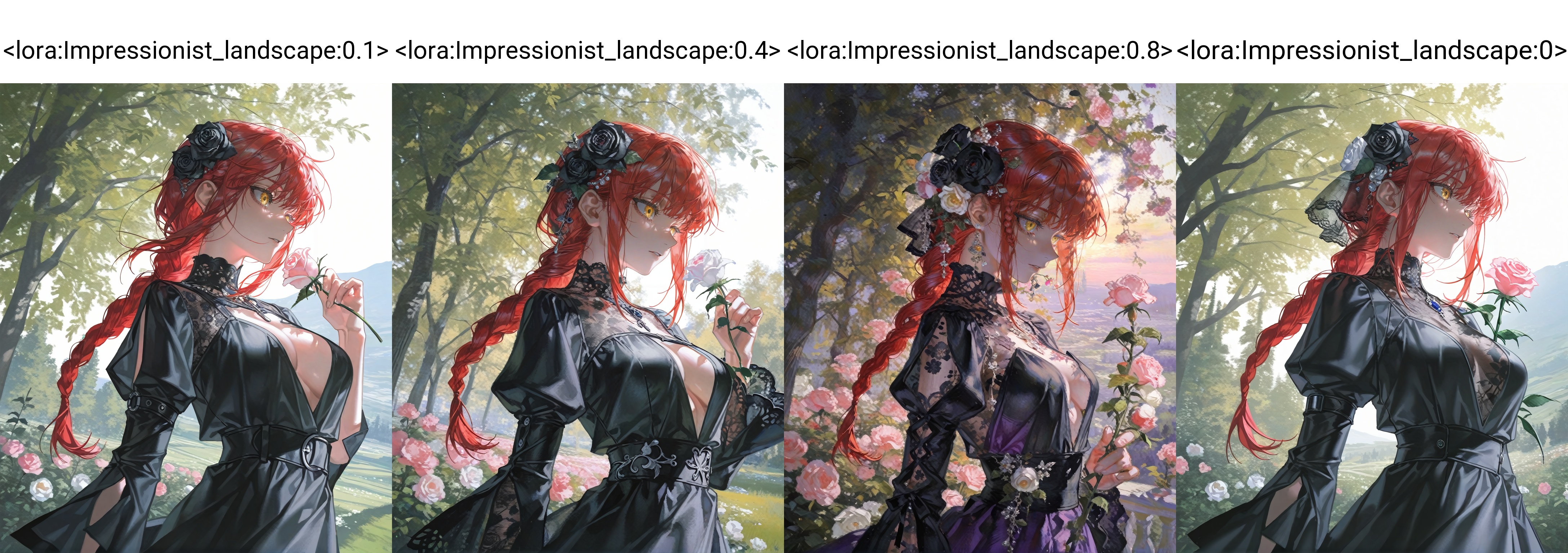 1girl,  Makima,  black_flower on Tensor.Art