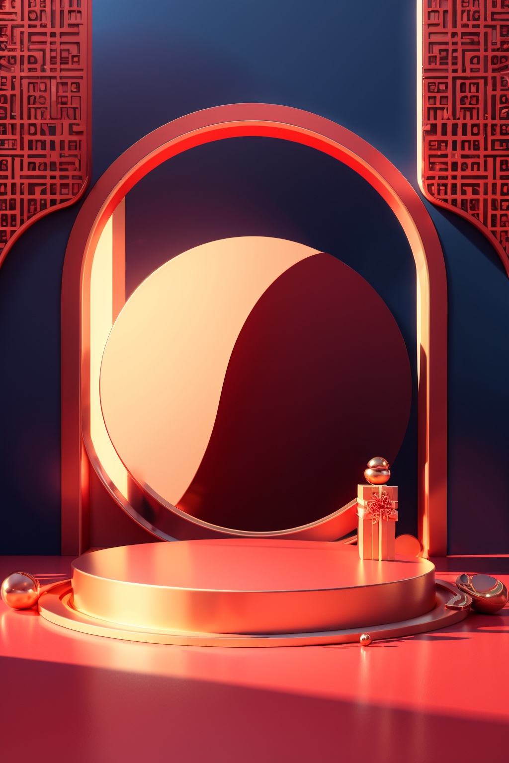 masterpiece,best quality,CNY_stage,no humans,ribbon,shadow,