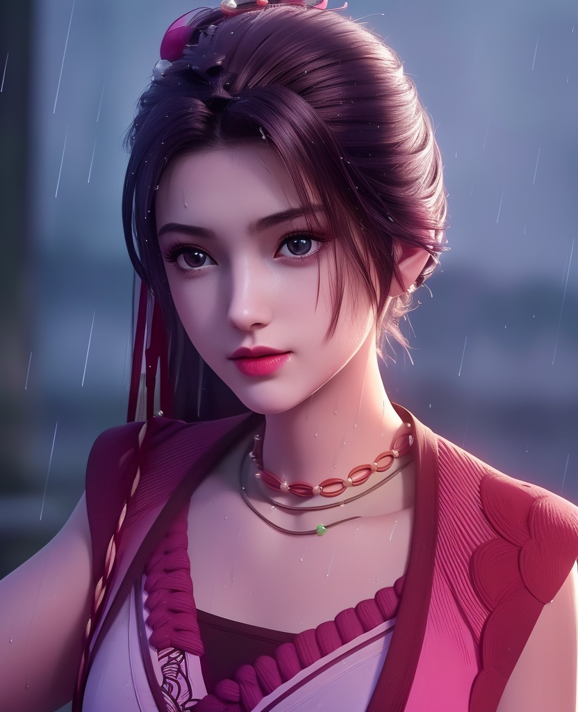 <lora:547-DA-诛仙-肖欢:0.8>(,1girl, ,best quality, ),looking at viewer, ,ultra detailed 8k cg, ultra detailed background,  ultra realistic 8k cg,          cinematic lighting, cinematic bloom, (( , )),,  , unreal, science fiction,  luxury, jewelry, diamond, pearl, gem, sapphire, ruby, emerald, intricate detail, delicate pattern, charming, alluring, seductive, erotic, enchanting, hair ornament, necklace, earrings, bracelet, armlet,halo,masterpiece, (( , )),,  ,cherry blossoms,(((, night,night sky,,  ultra high res, (photorealistic:1.4), raw photo, 1girl, , rain, sweat, ,wet, )))(( , ))   (cleavage), (),