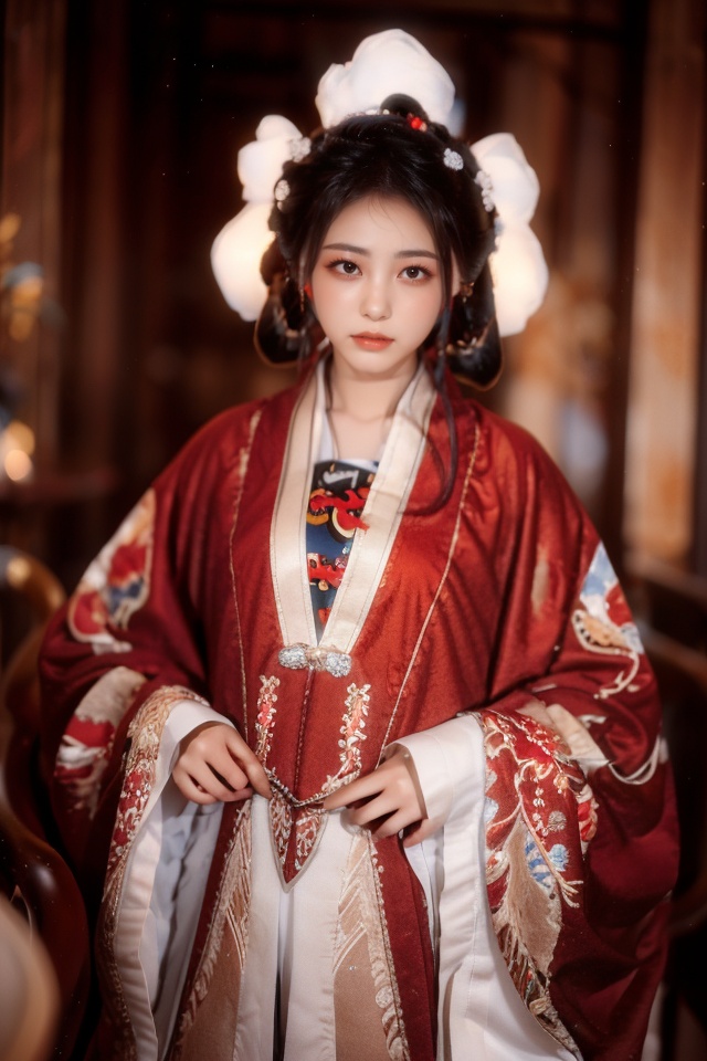 masterpiece,best quality,ultra high res,white background,<lora:aw13xin_lora:1>,chinese clothes,hair ornament,hair rings,hanfu,<lora:13honghanfu:1>,