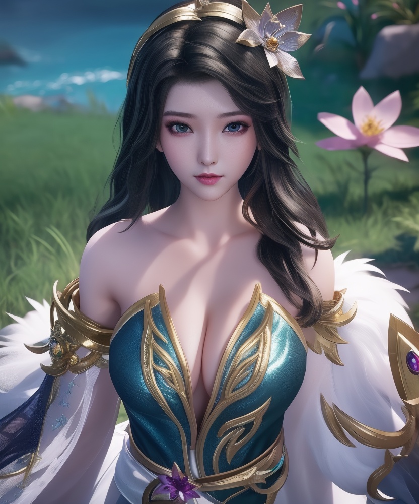 <lora:542-DA-万界至尊-青雉:0.8>(,1girl, ,best quality, ),looking at viewer,  ,ultra detailed background,ultra detailed background,ultra realistic 8k cg,, ,masterpiece, (( , )),, , , spirit blossom \(league of legends\),   ,   (cleavage), (), ,,