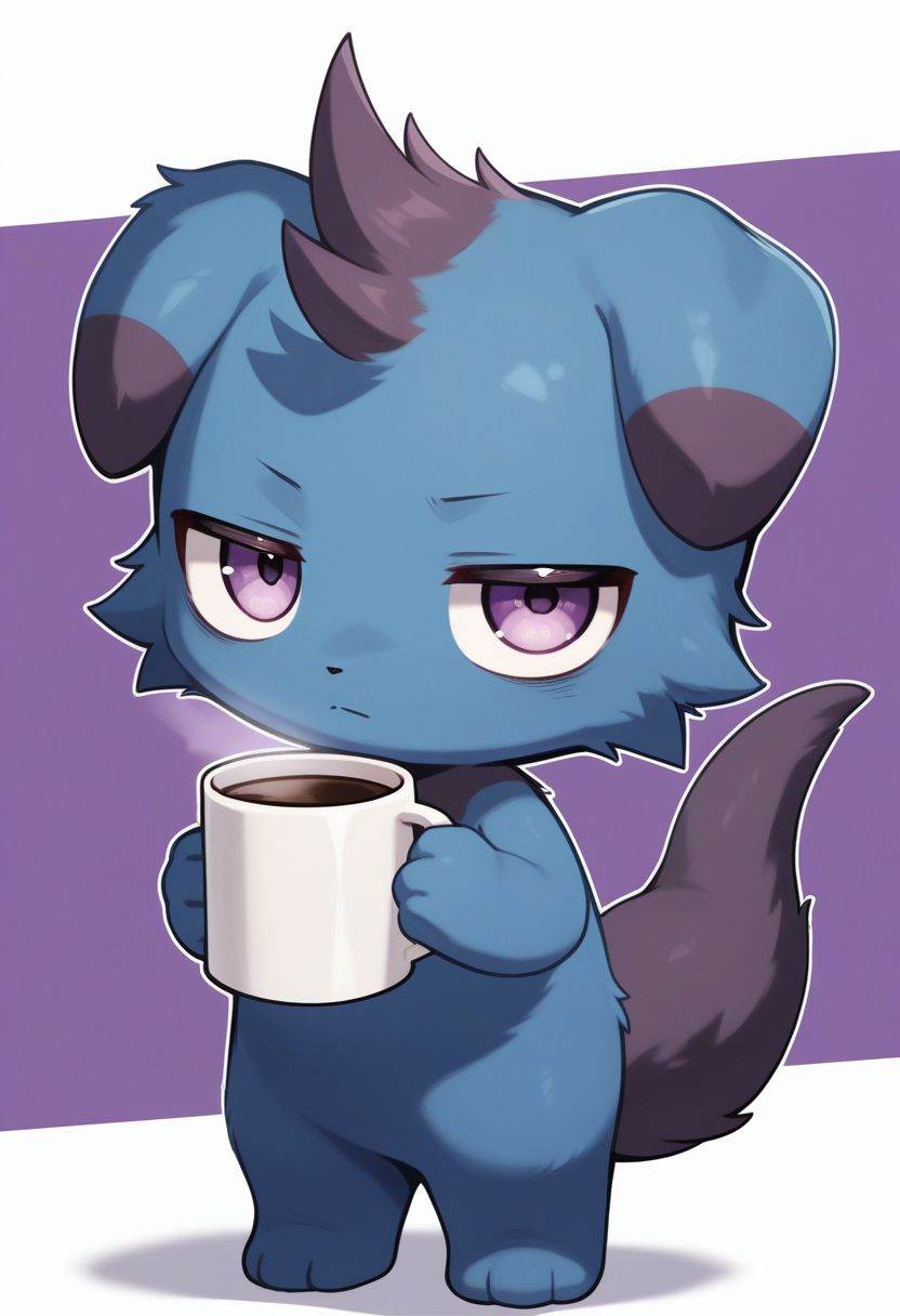depresso,  furry,  purple eyes on Tensor.Art