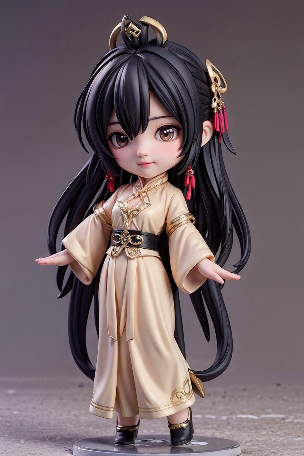 girl,black long hair,full body,arms at sides,chinese clothes,